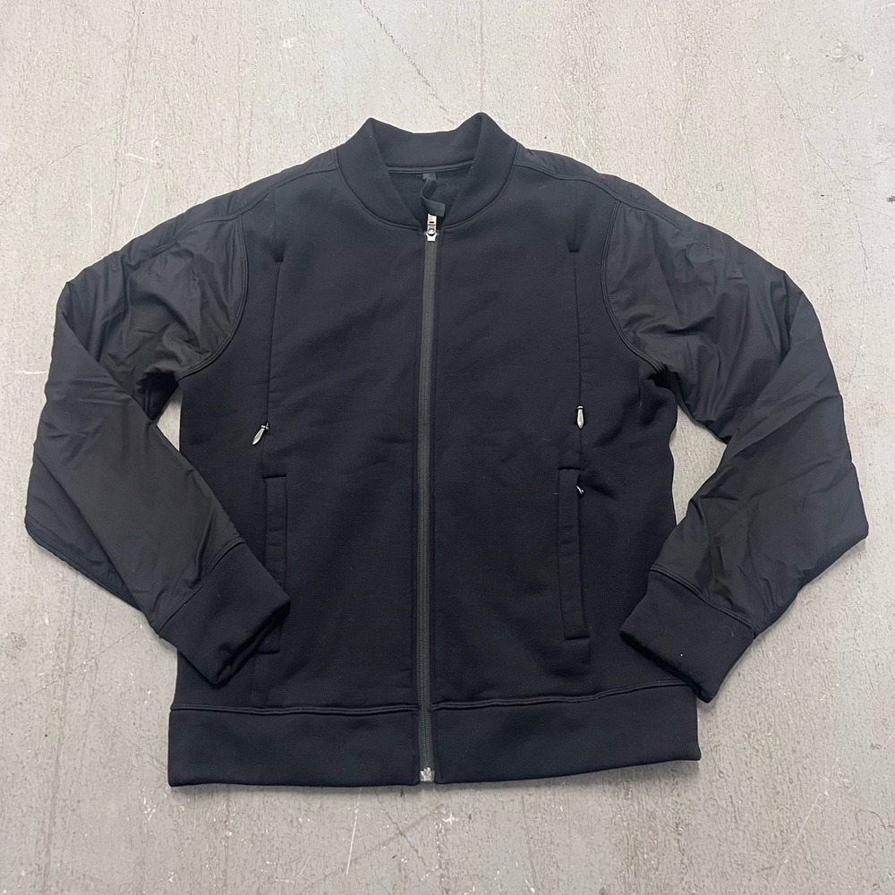 Lululemon‎ Men's Small Black Bomber Jacket Full Zip Lightweight Athletic Casual